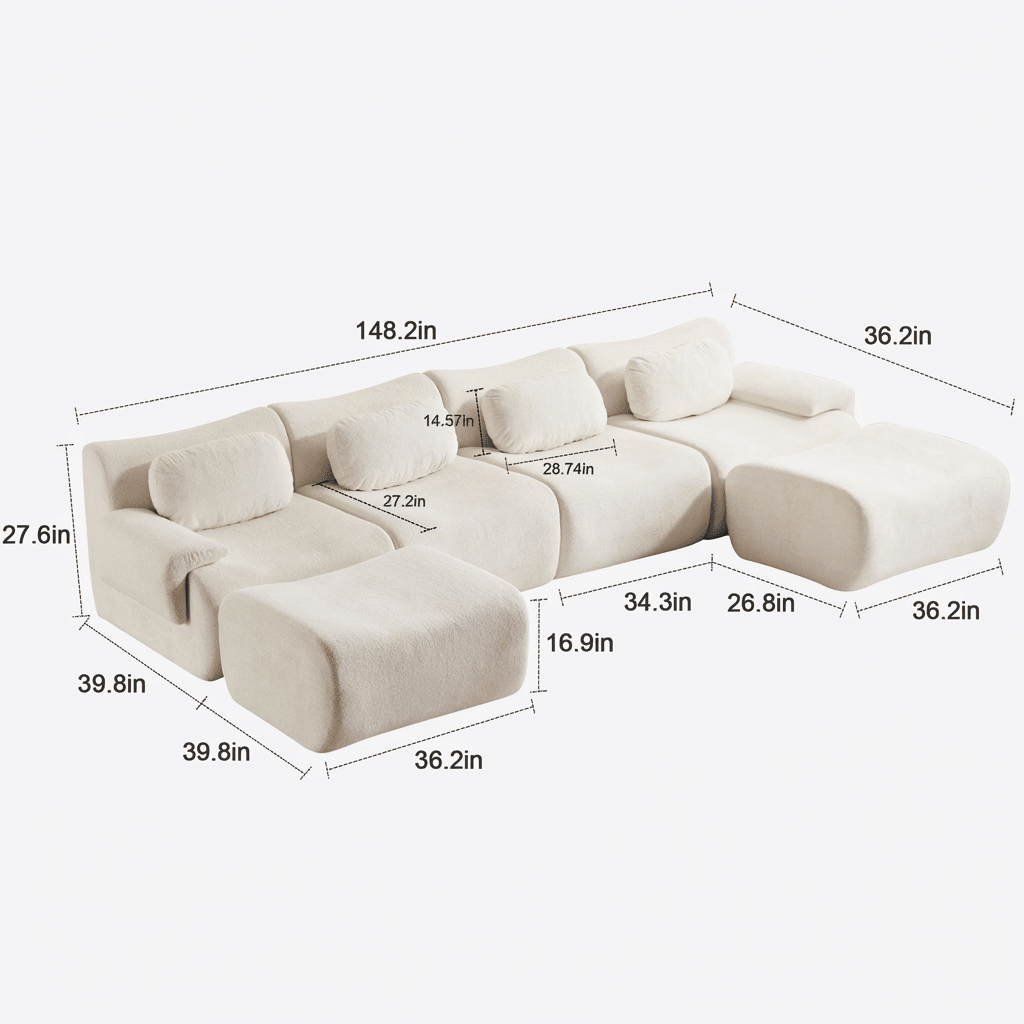 Boneless Modular Cloud Couch – Ultra-Comfort Lounge Sofa - JOJOYO Home