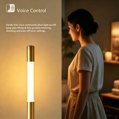 Brushed Brass Motorised Lifting Smart Floor Lamp – BT Speaker – Lower Ambient Light - JOJOYO Home