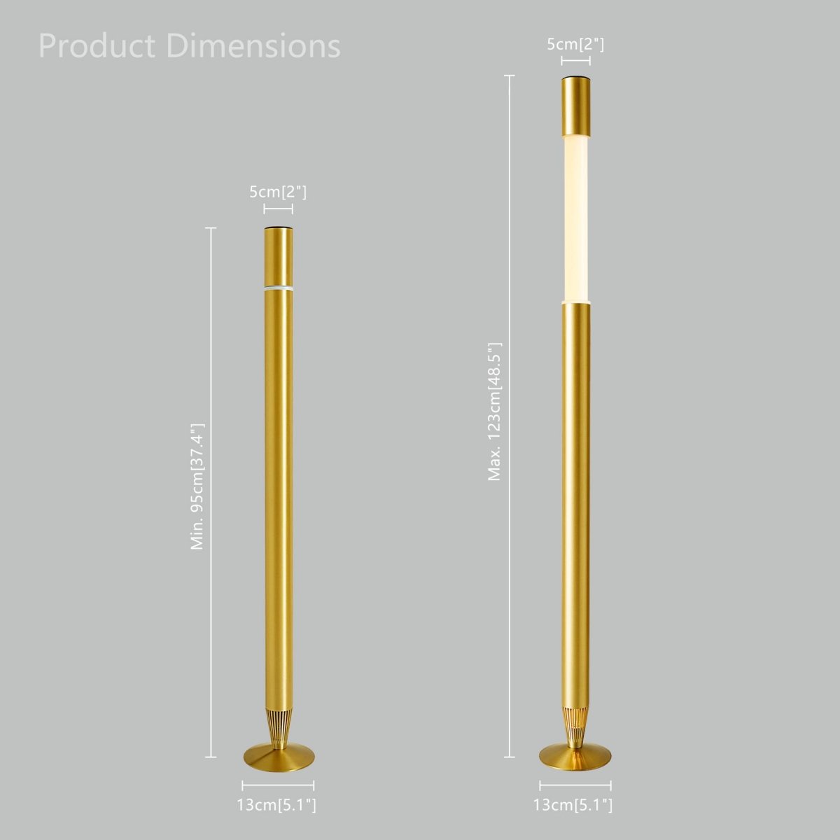Brushed Brass Motorised Lifting Smart Floor Lamp – BT Speaker – Lower Ambient Light - JOJOYO Home