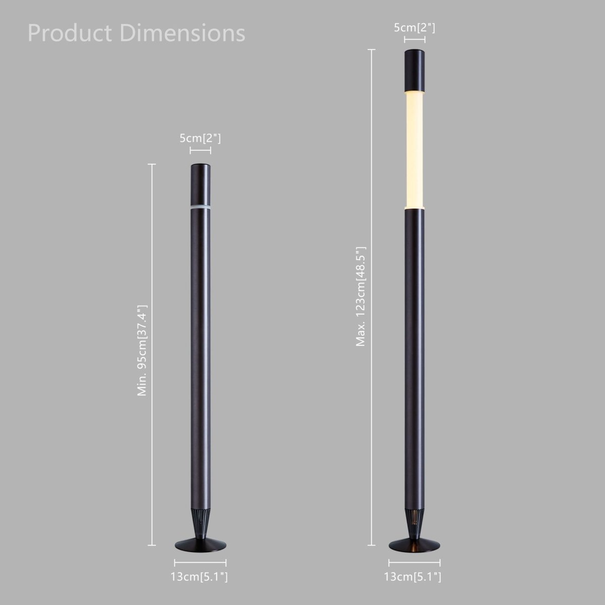 Brushed Gun Black Motorised Lifting Smart Floor Lamp – BT Speaker – Lower Ambient Light - JOJOYO Home
