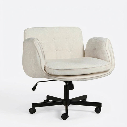 Cross - Legged Vanity & Office Chair – Soft Chenille, Swivel Base - JOJOYO Home