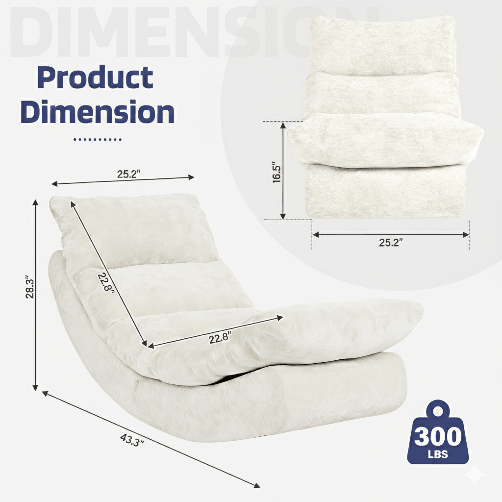 Ergonomic Leisure Yoga Rocking Chair – Soft & Cozy Lounger - JOJOYO Home
