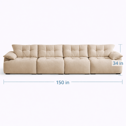 Movable High - Back Deep Sofa – Fabric Modular Lounge - JOJOYO Home